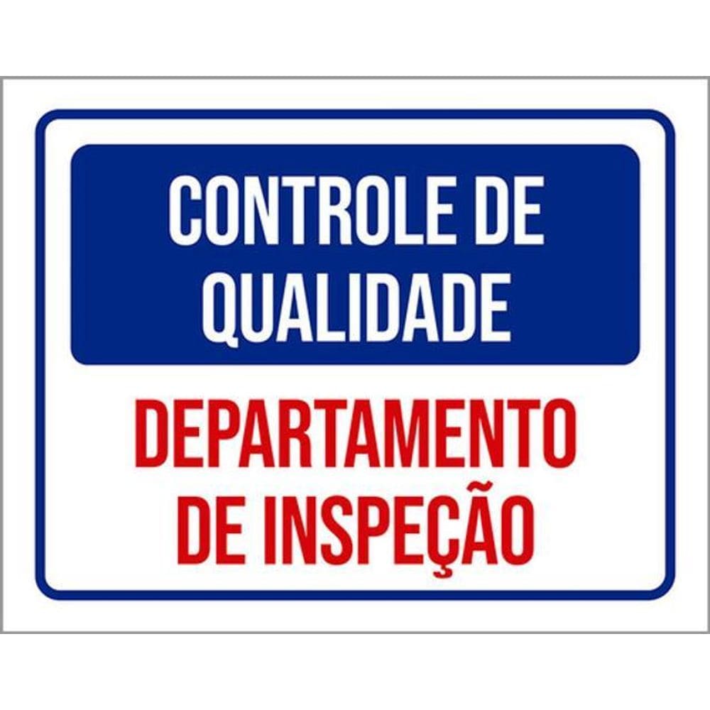 Kit 5 Placas Controle Qualidade Departamento Inspeção 36X46