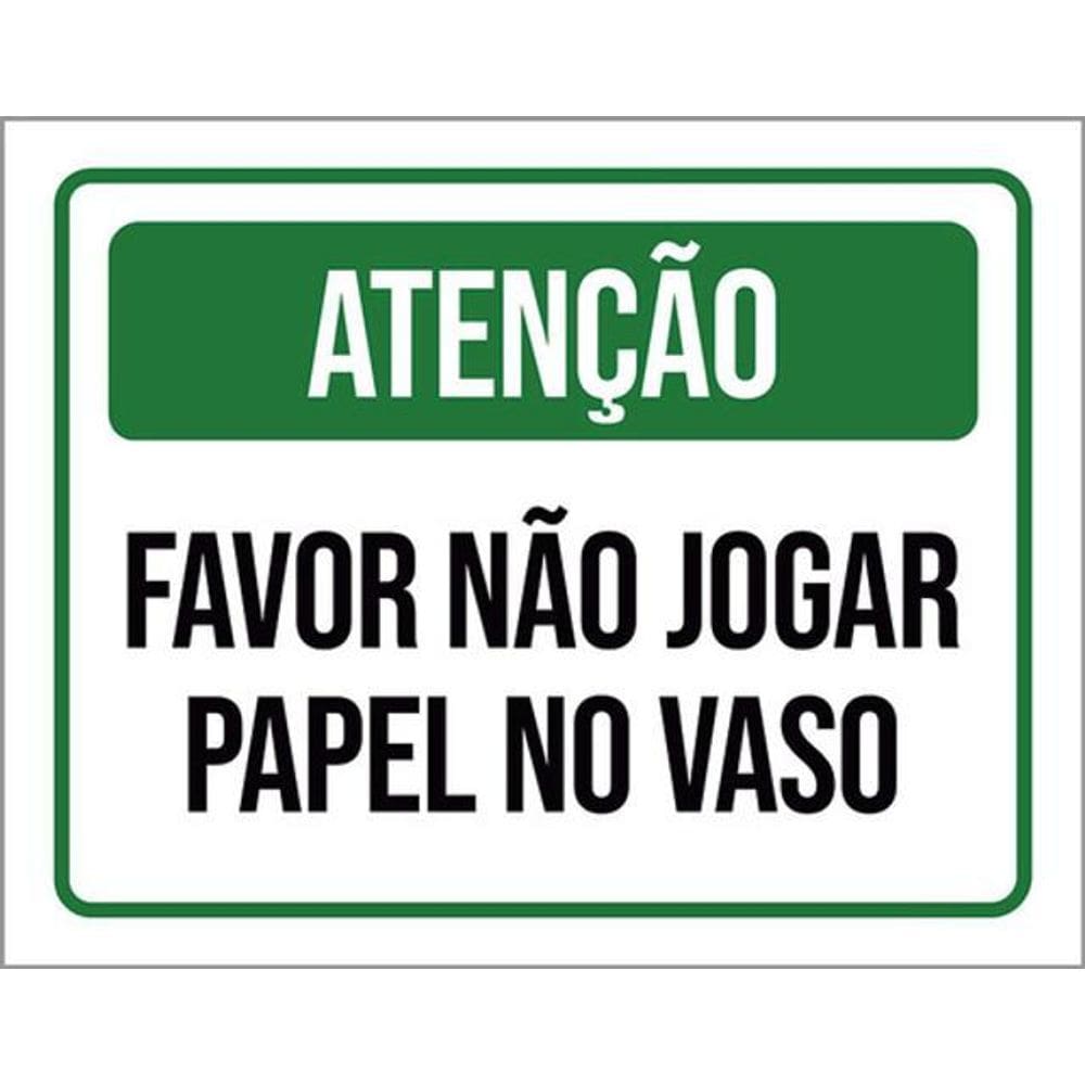 Kit 3 Placa Favor Não Jogar Papel No Vaso Ver36X46