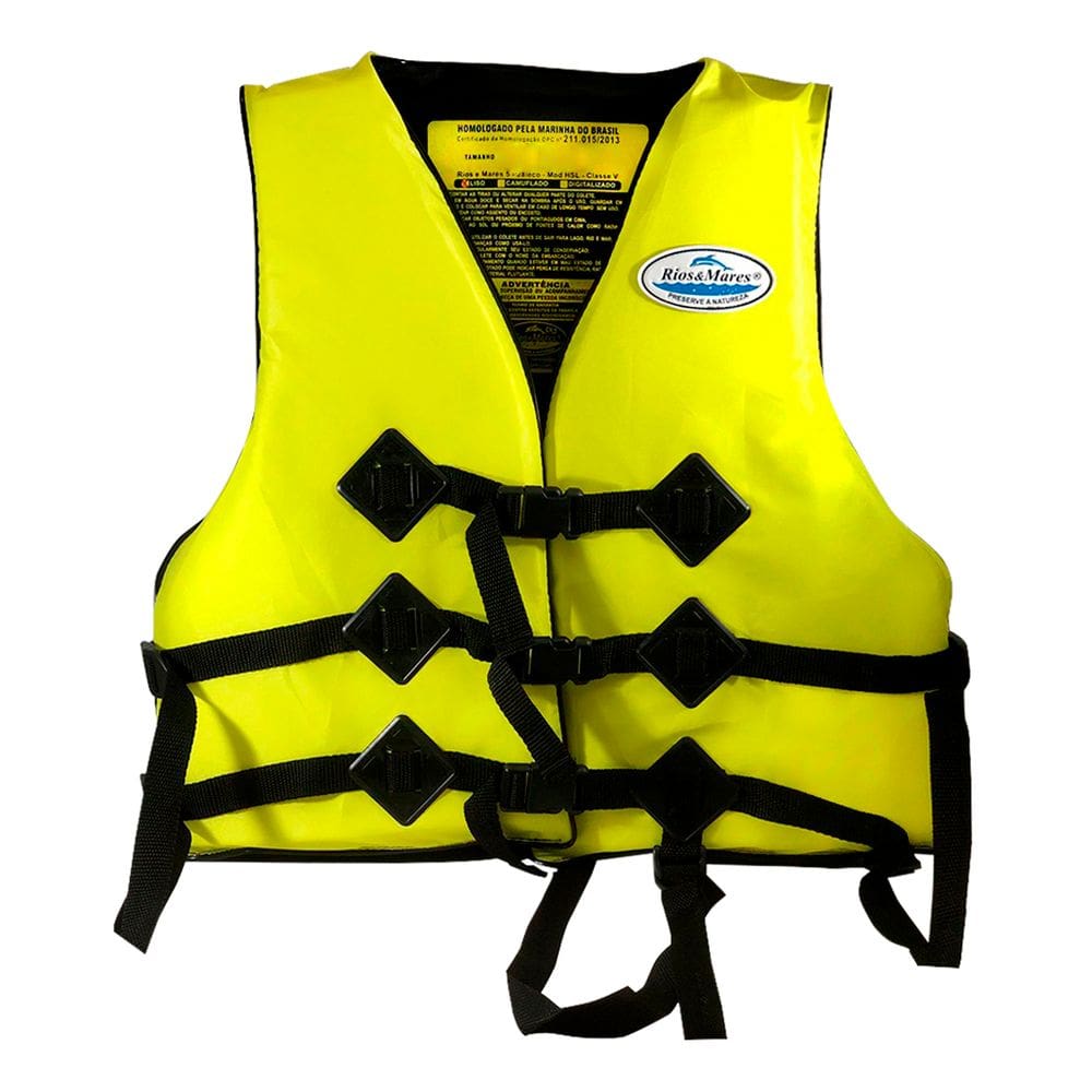 Colete Salva Vidas Rios e Mares Homologado GG acima 110kg 3 Fechos em Nylon
