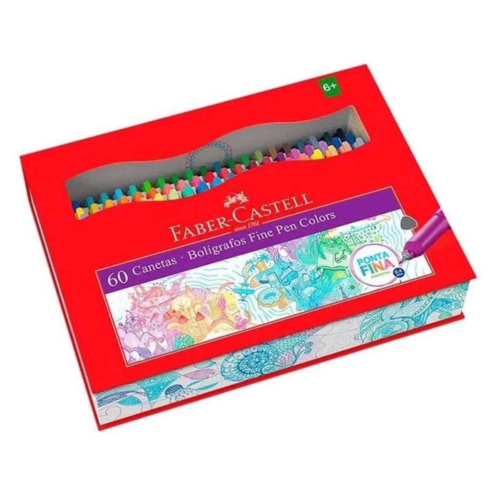 Kit Caneta Fine Pen Colors FPBES60ZF 60 Cores - Faber Castell