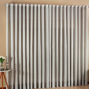 Cortina Sol Voil Gaze De Linho 3,00X2,80 Sala Quarto Prata