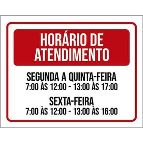 Kit 3 Placas Horário Atendimento Segunda Quinta Sexta 36X46