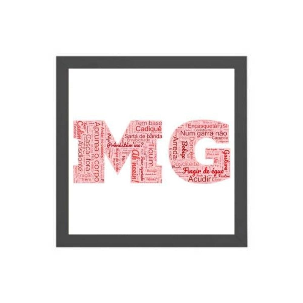 Quadro Quadrado Gírias De Mg 33X24Cm