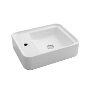 CUBA DE APOIO RETANGULAR COM MESA LATERAL 500x400 DOCOLFRAME BRANCO 01610326