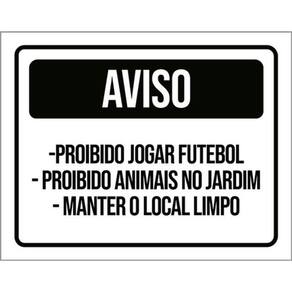 Kit 3 Placa Proibido Futebol Animais Jardim Limpo 36X46