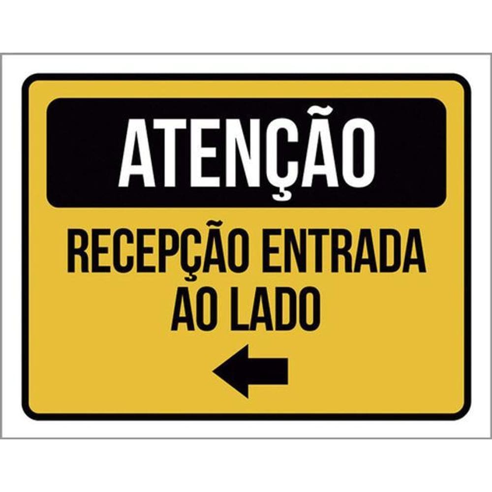 Kit 3 Placa Recepção Entrada Lado Seta Esquerda 36X46