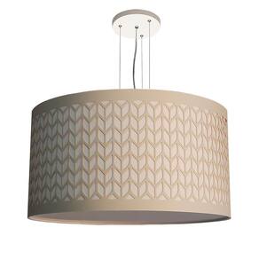 Lustre Pendente Cúpula Recorte Bege 50X25 3E27 Bivolt