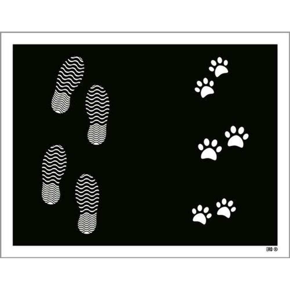 Kit 3 Placas Pegadas E Patinhas Preta Ml2776 36X46