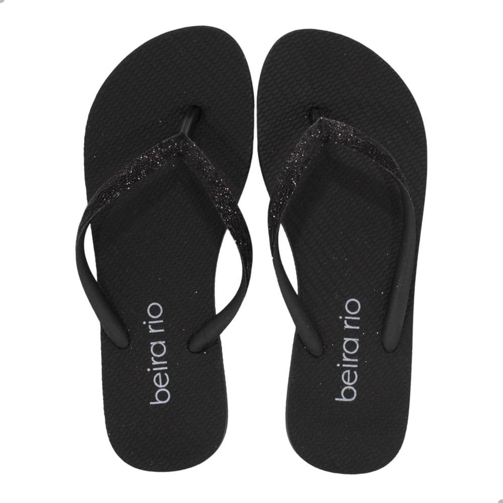 Tamanco Beira Rio Preto com Brilho