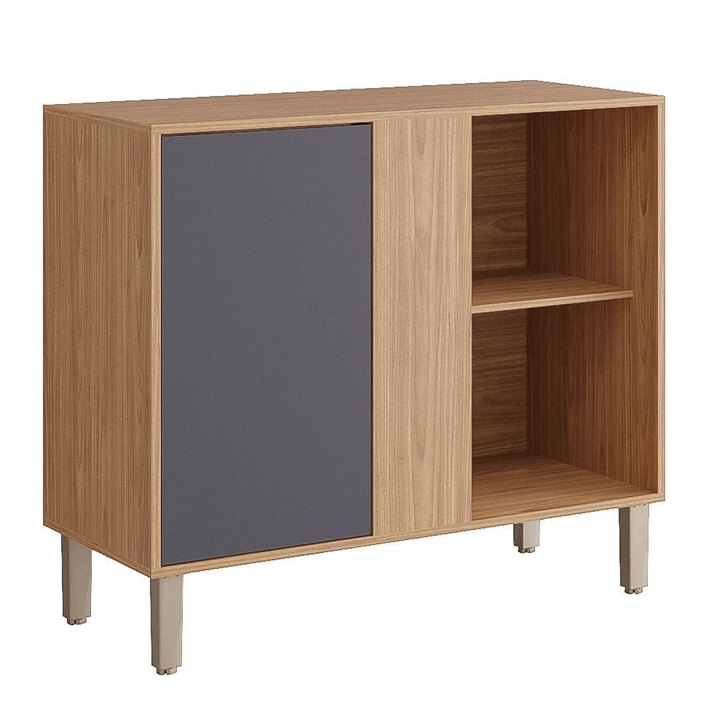 Balcão de Cozinha Divina Esplêndida Canto Reto 92cm com Tampo MDF - MGM - Cinza