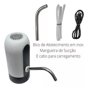 Kit 2 Bombas Galão Água Puxador Elétrico Recarregável Usb