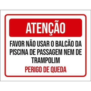 Kit 3 Placas Não Usar Balcão Trampolim 36X46