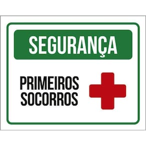 Kit 3 Placas Segurança Primeiros Socorros Cruz 36X46