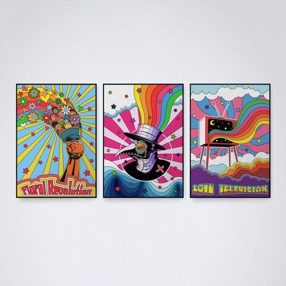 Quadro Decorativo Psicodélico Pop Art 30x20cm