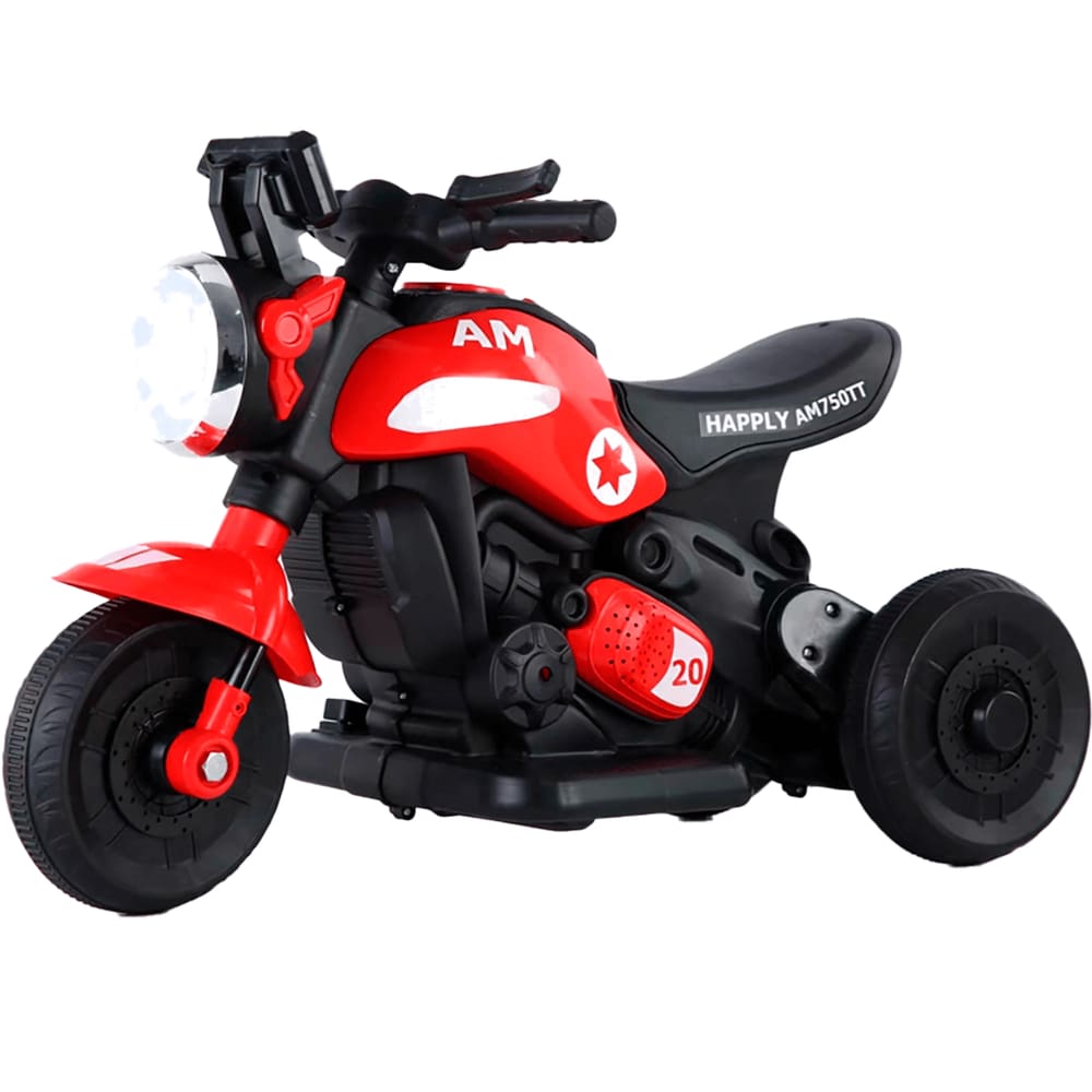 Triciclo Eletrico BangToys Primeira Moto Happly 6V Vermelha