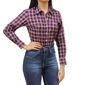 Camisa Feminina Rosa Manga Longa Austin Western 37115