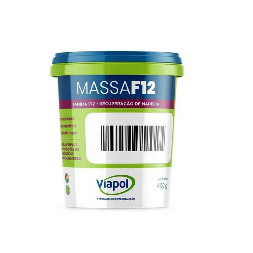 Massa Para Calafetação De Madeira F12 Branca 400G Viapol