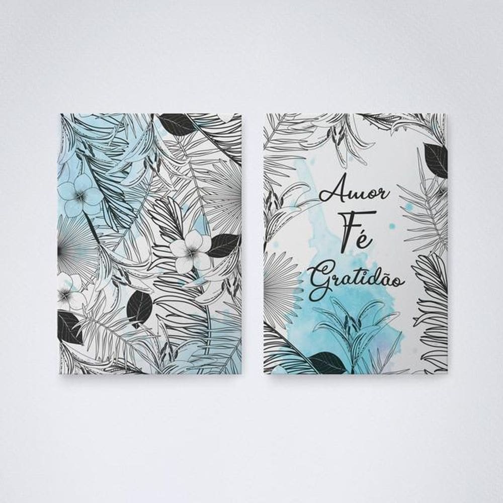 Quadro Decorativo Amor Fé e Gratidão V11 30x20cm