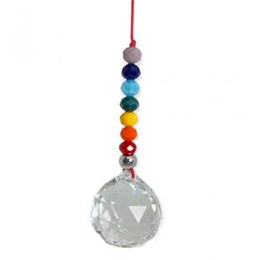 Cristal Multifacetado Feng Shui Com Cordão- Escolha A Cor
