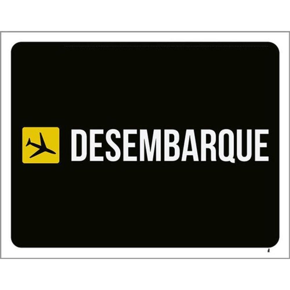 Kit 3 Placas Avião Desembarque 36X46