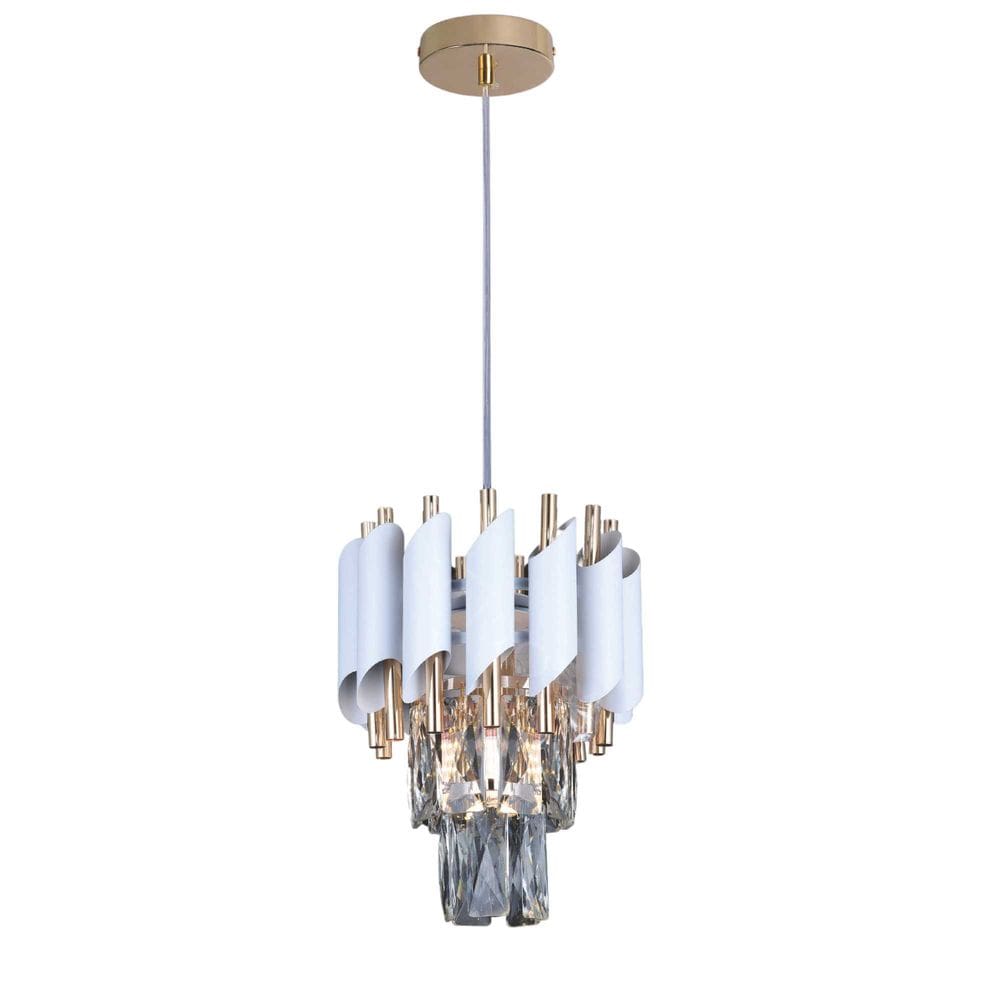 Pendente Cristal Metal Branco e Dourado 1E14