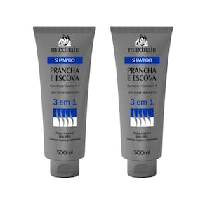 Shampoo Maxihair 500Ml Prancha E Escova 3 Em 1 - Kit Com 2Un