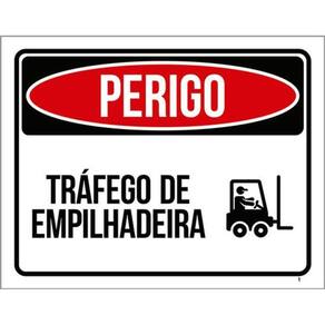 Kit 10 Placas Perigo Tráfego Empilhadeira 36X46