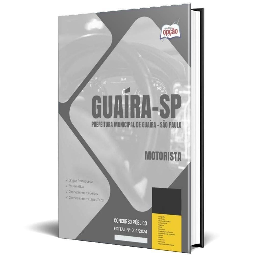 Apostila Prefeitura De Guaíra Sp 2024 - Motorista