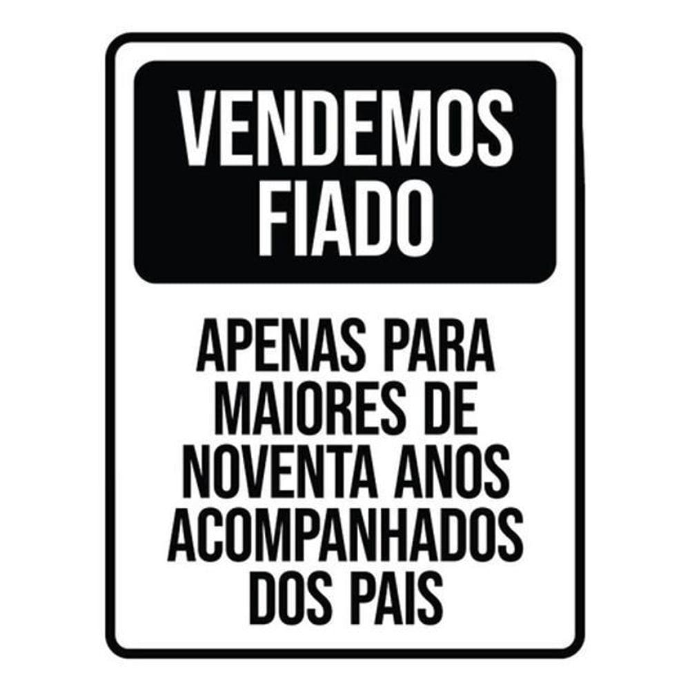 Kit 5 Placas Vendemos Fiado 90 Anos 36X46