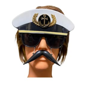 Óculos Marinheiro Com Bigode Festa Fantasia Adulto Infantil
