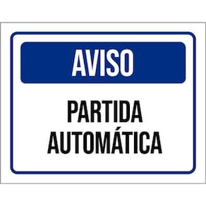 Kit 10 Placas Aviso Partida Automática Azul 36X46