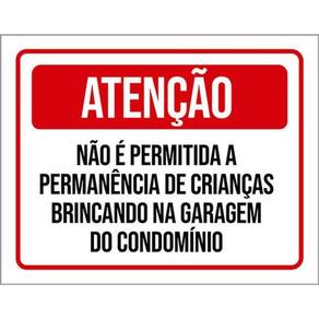Kit 10 Placa Permitido Crianças Brincando Garag 36X46