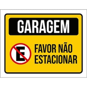 Kit 3 Placas Amarela Garagem Por Favor Não Estacionar 36X46