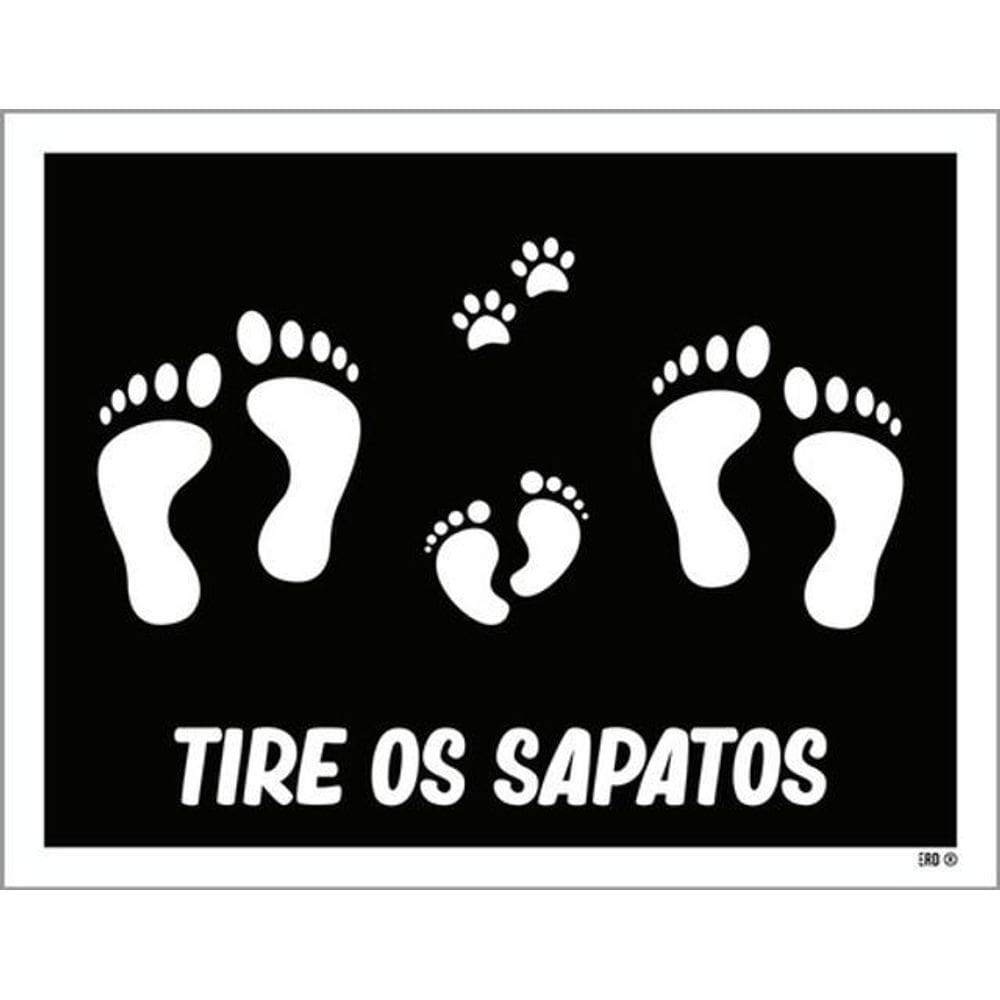 Kit 10 Placas Tire Os Sapatos Preta Pegadas 36X46