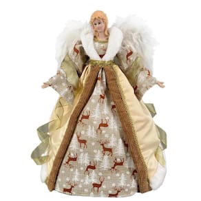 Anjo Topo Arvore Natal Marrom Decoração Enfeite Casa 40Cm