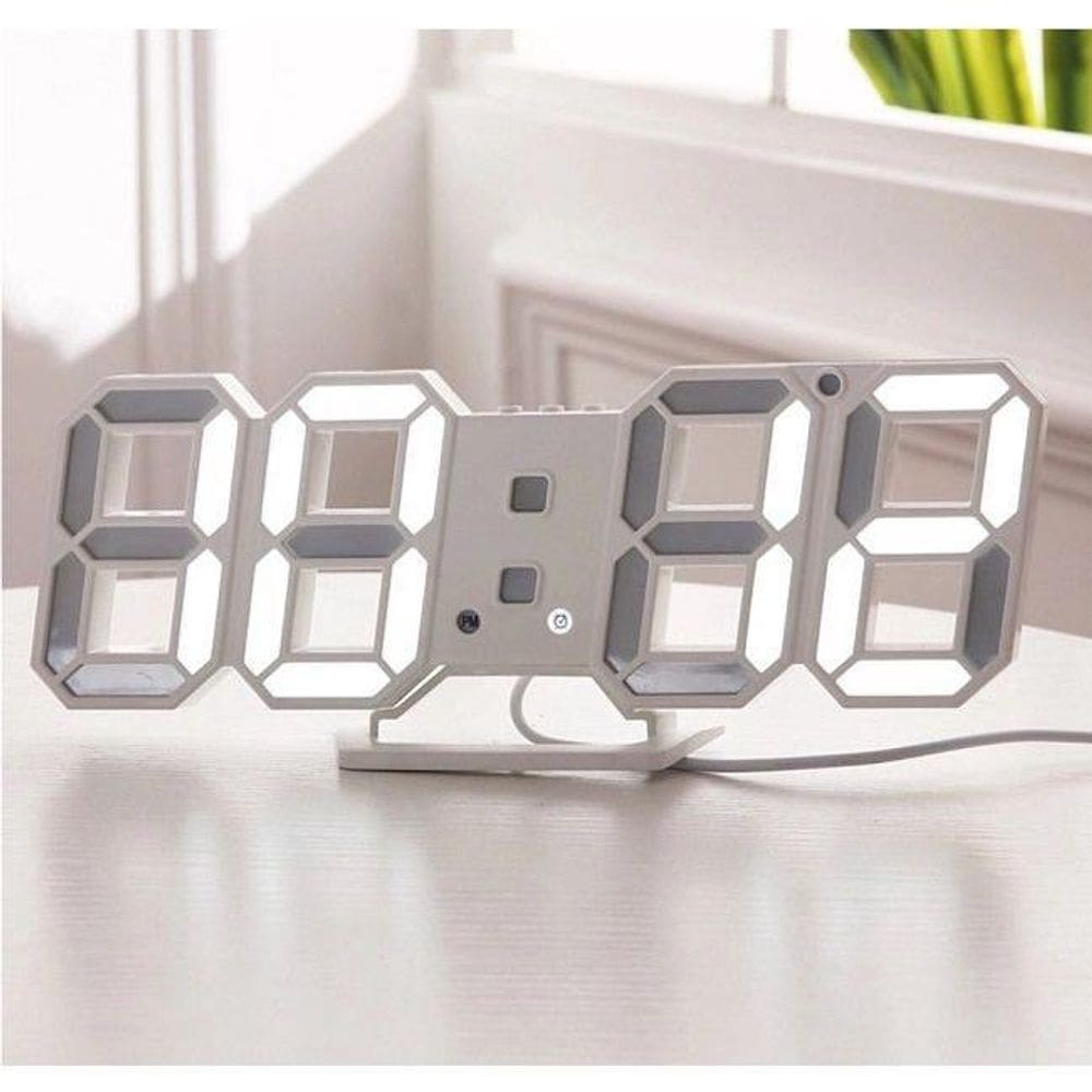 Relogio Digital 3D Led Parede Mesa Alarme Snooze 12/24 Horas