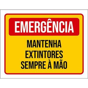Kit 5 Placas De Emergência Mantenha Extintores 36X46