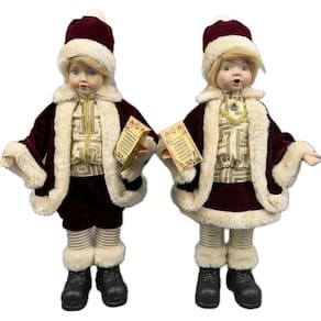 Kit De Natal Crianças Vinho Tradicional Grande Musical 45Cm