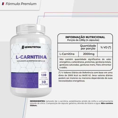 Suplemento L-Carnitina 500mg New Nutrition