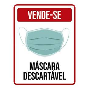 Kit 5 Placas Vende-Se Máscara Descartável 36X46