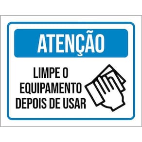 Kit 5 Placas Limpe Equipamento Depois Usar 36X46
