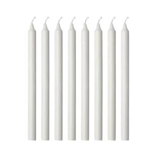 Kit Com 10 Velas Brancas De Parafina Nº 10 Altura 19,7 Cm