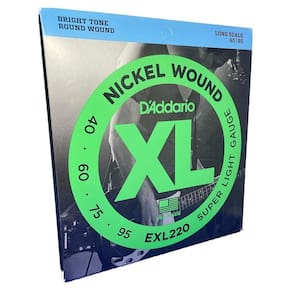 Jogo De 4 Cordas Contrabaixo Escala Longa D`Addario Exl220