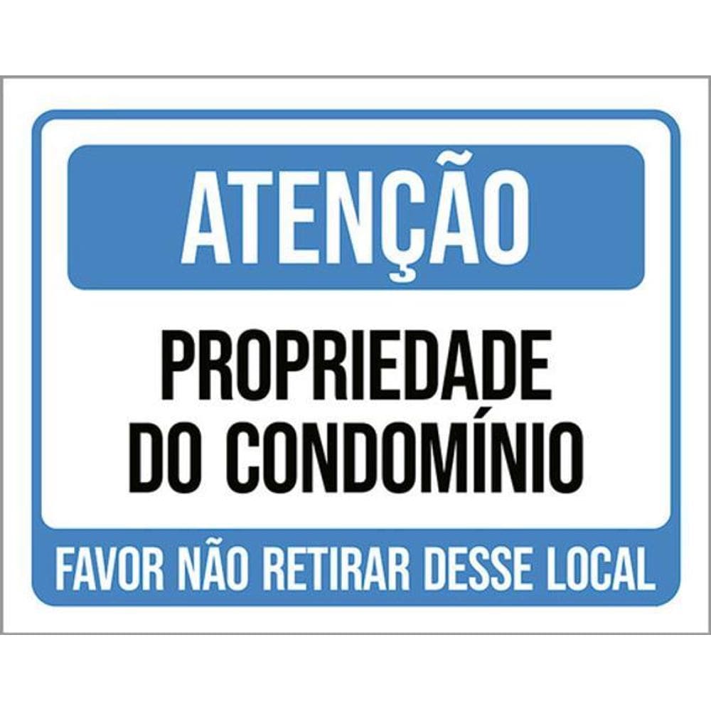 Kit 5 Placa Propriedacondomínio Retirar36X46