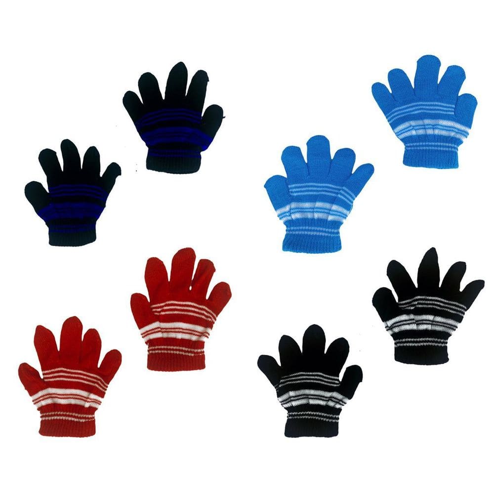 Kit De Luvas Infantil Inverno Com 4 Pares Meninos Escola