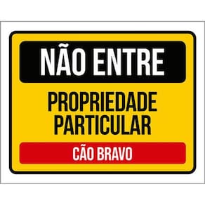 Kit 10 Placas Não Entre Cão Bravo Particular 36X46