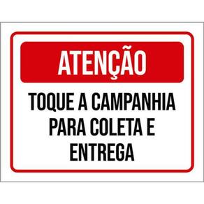 Kit 5 Placas Toque Campanhia Coleta Entrega 36X46