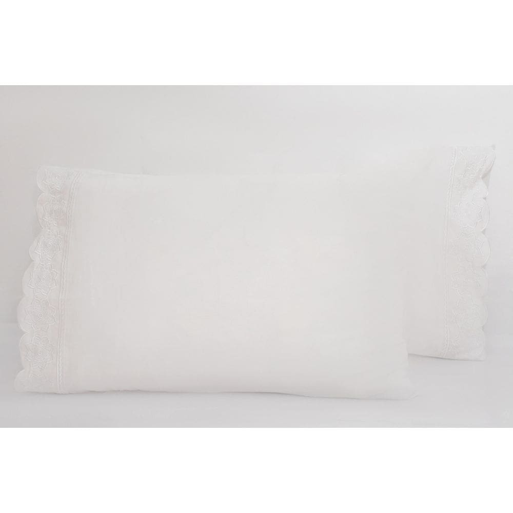 2 Fronhas King 50Cmx90Cm 100% Algodão 200 Fios Barrado