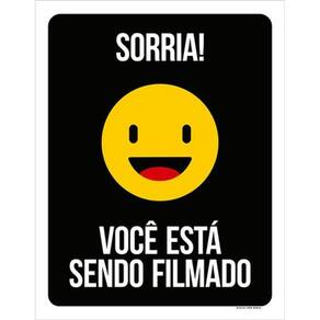 Kit 5 Placas Sorria Você Está Sendo Filmado 36X46