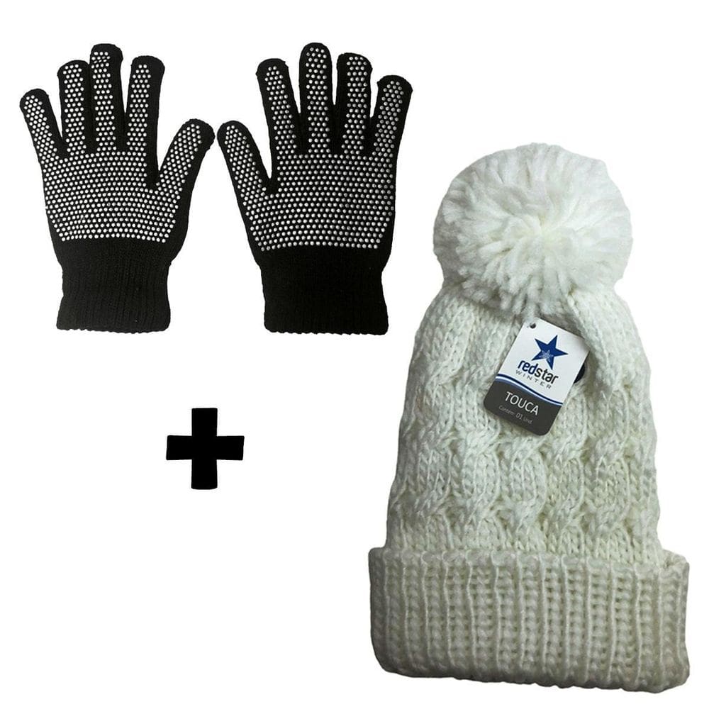 Kit Frio Inverno Básico Touca Pelinho Charme E Luva